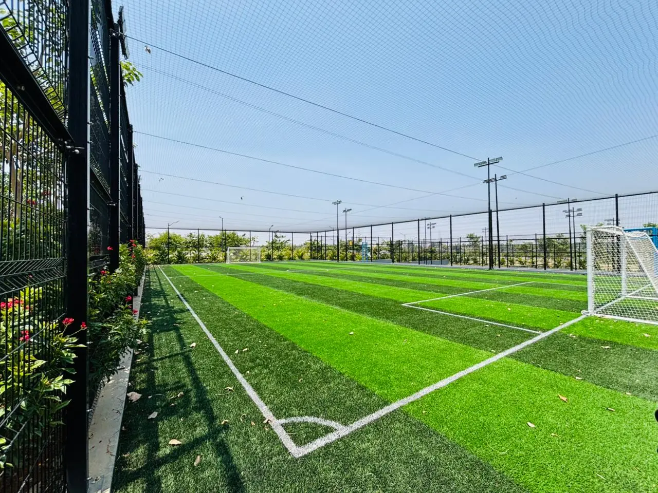 Artificial turf football court